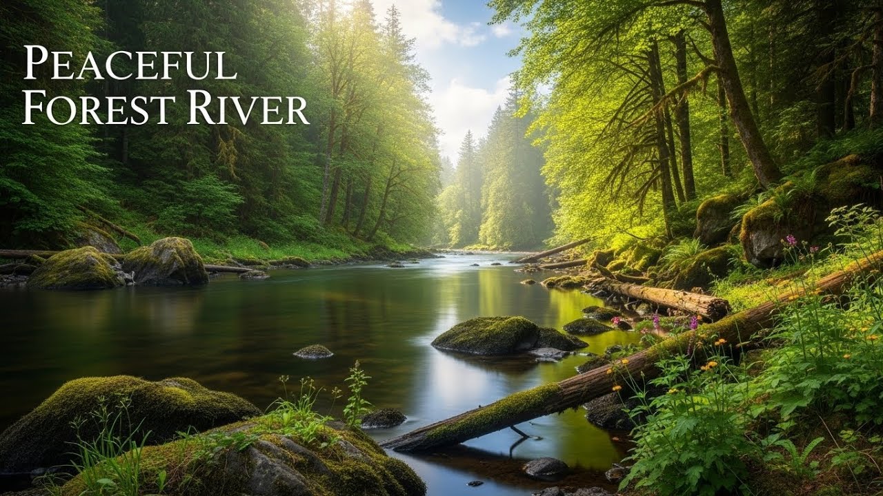 Relaxing River Sounds for Sleep and Stress Relief All Night Long | For Insomnia