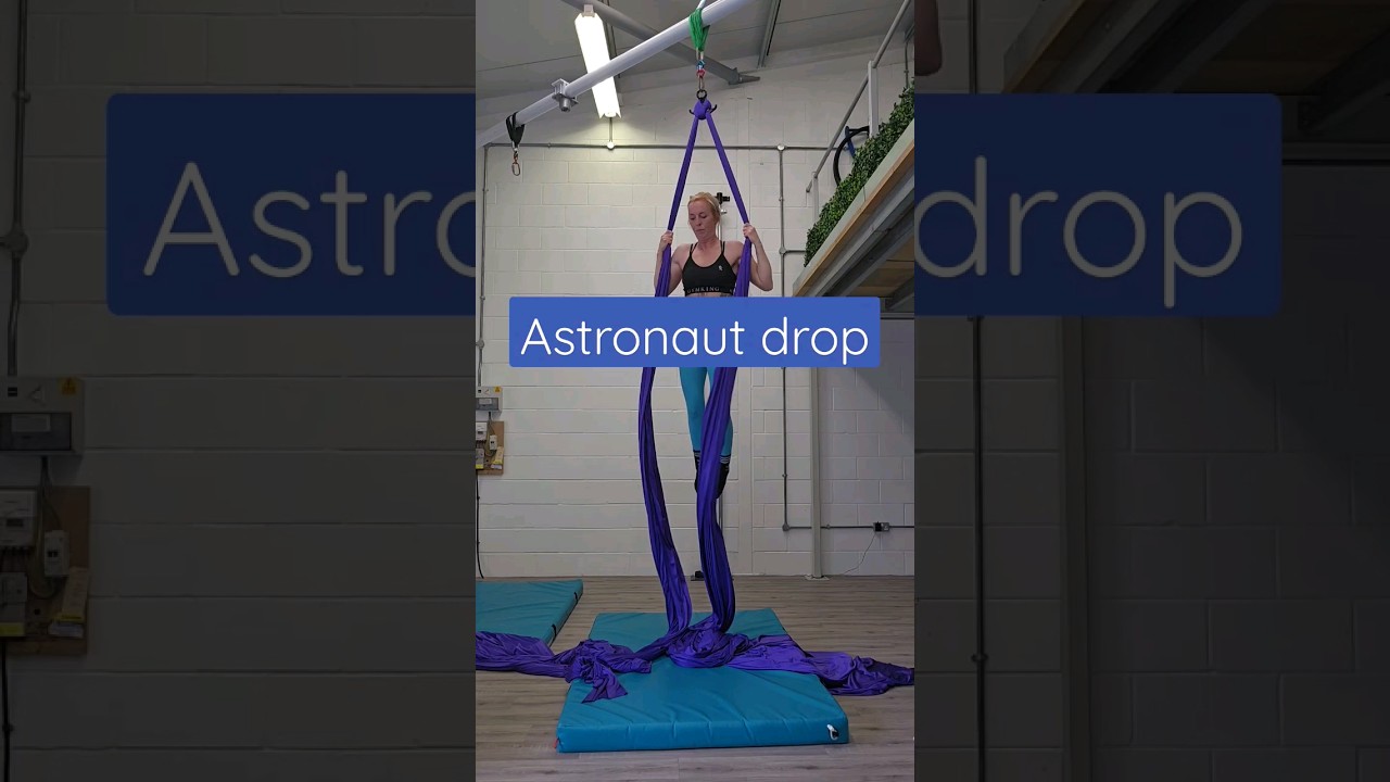 Aerial silks astronaut drop