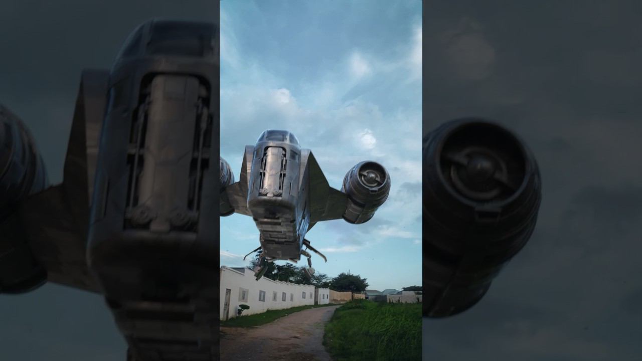 Compositing razor crest ship in live action footage.. rendered with redshift for c4d