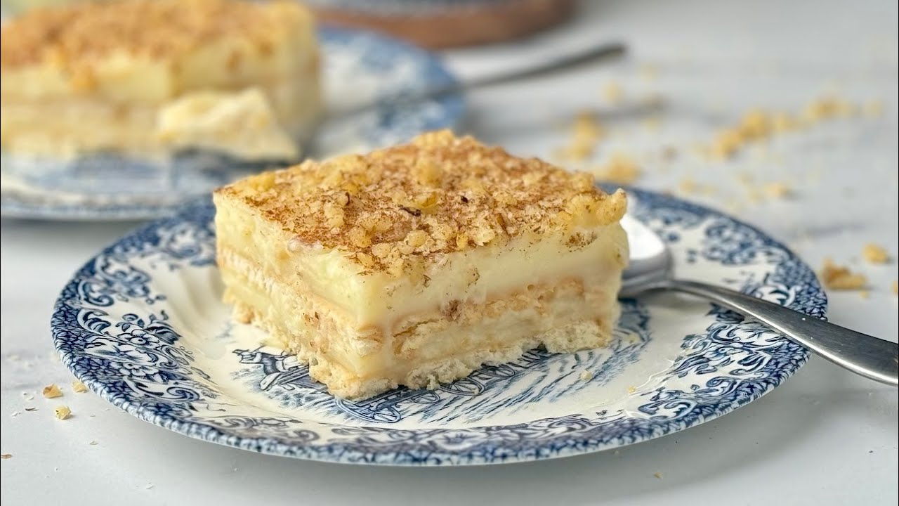 Easy No-Bake Cream Cake With Biscuits | Fridge Desserts
