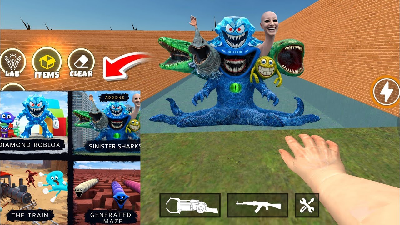 Nextbots in playground mod el gran maza sea monster creatures family 😱 chasing nextbots 🔥