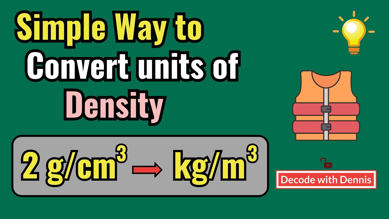 Simple Way to Convert g/cm³ to kg/m³.