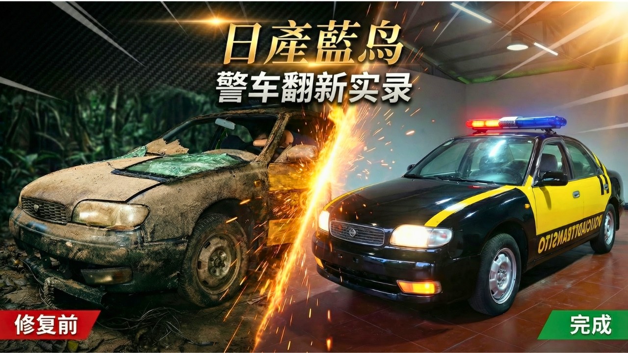 警察也救不了它？我們把這台報廢的日產藍鳥警車，變回了90年代的巔峰狀態！