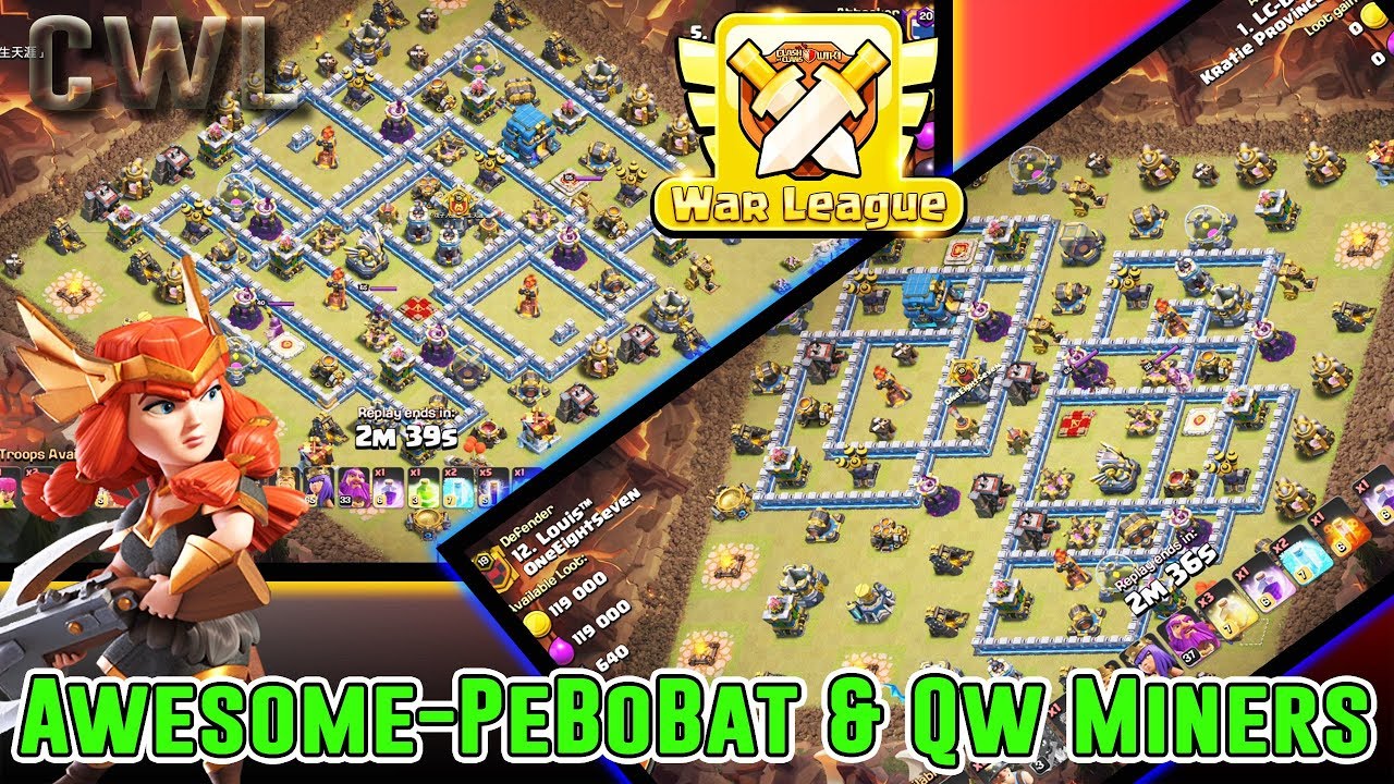 NEW CWL AFTER NERF!! PEKKA BOBAT & QW MINERS ATTACK MAX TH12 ( Clash of Clans )