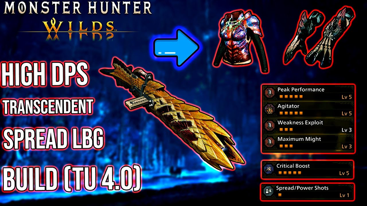 Сборка для легкого лука MH Wilds TU 4.0 Transcendent Spread | Crit Boost V | Peak Performance V