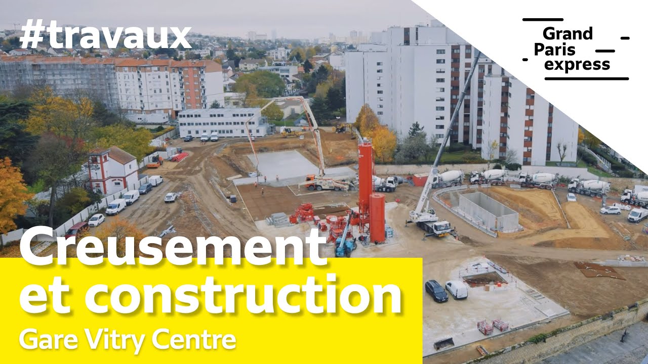 Gare Vitry Centre - Creusement et construction des structures internes