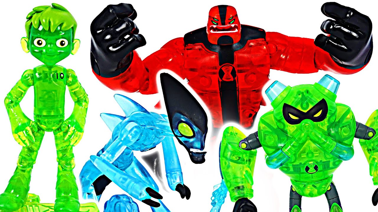Ben 10 Alien Worlds Glitch Ben, Overflow, XLR8, Four Arms! Transform! | DuDuPopTOY