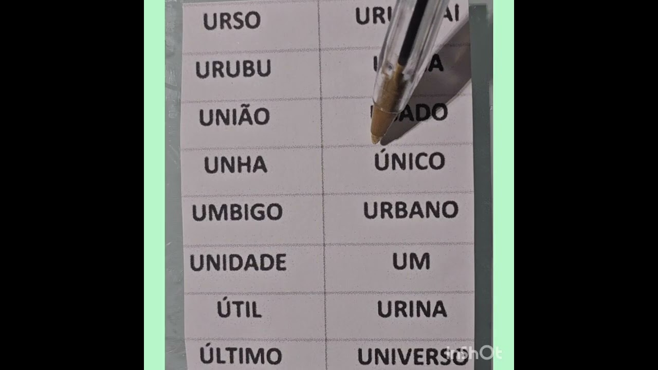 PALAVRAS  INICIADAS  COM A  VOGAL  U ! PRÓ  IVANI  !