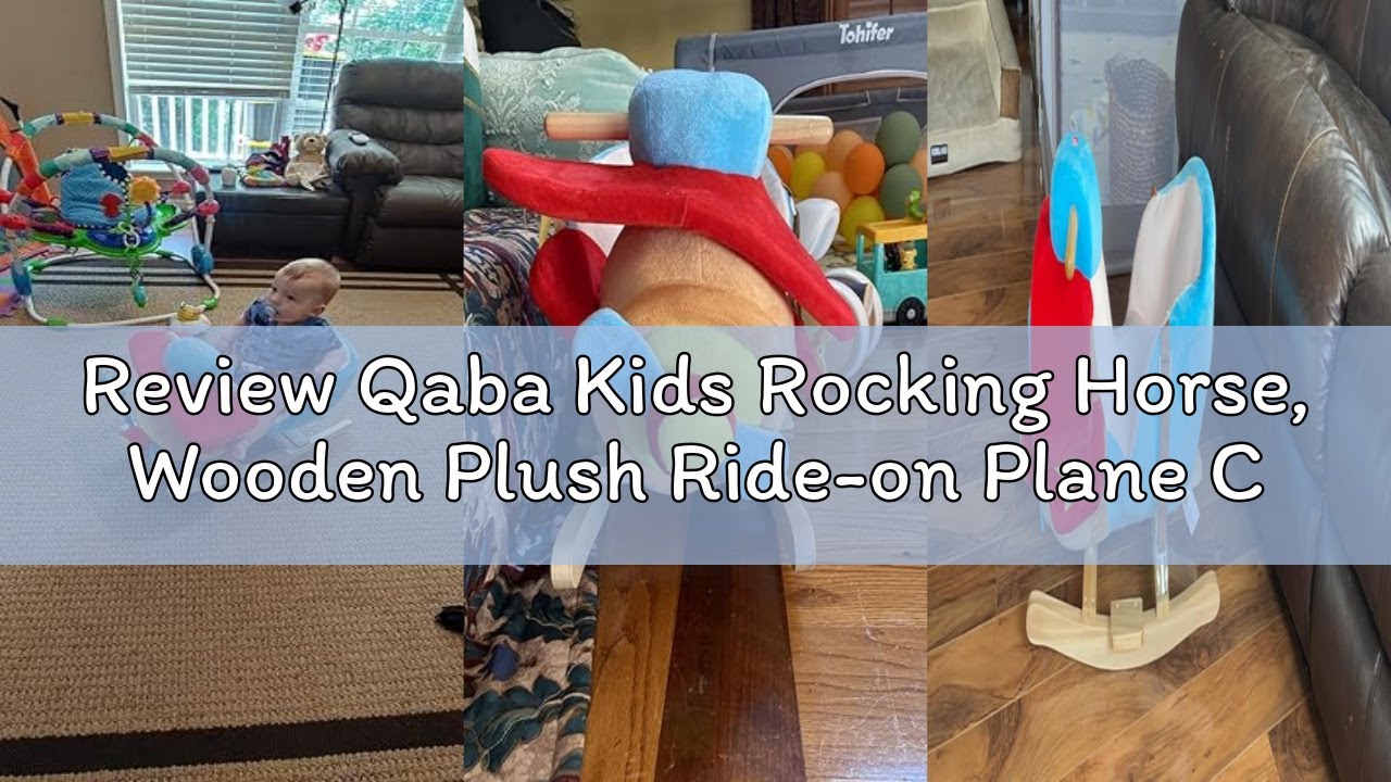 Review Qaba Kids Rocking Horse, Wooden Plush Ride-on Plane Chair Toy with Lullby Song and Seat Belt
