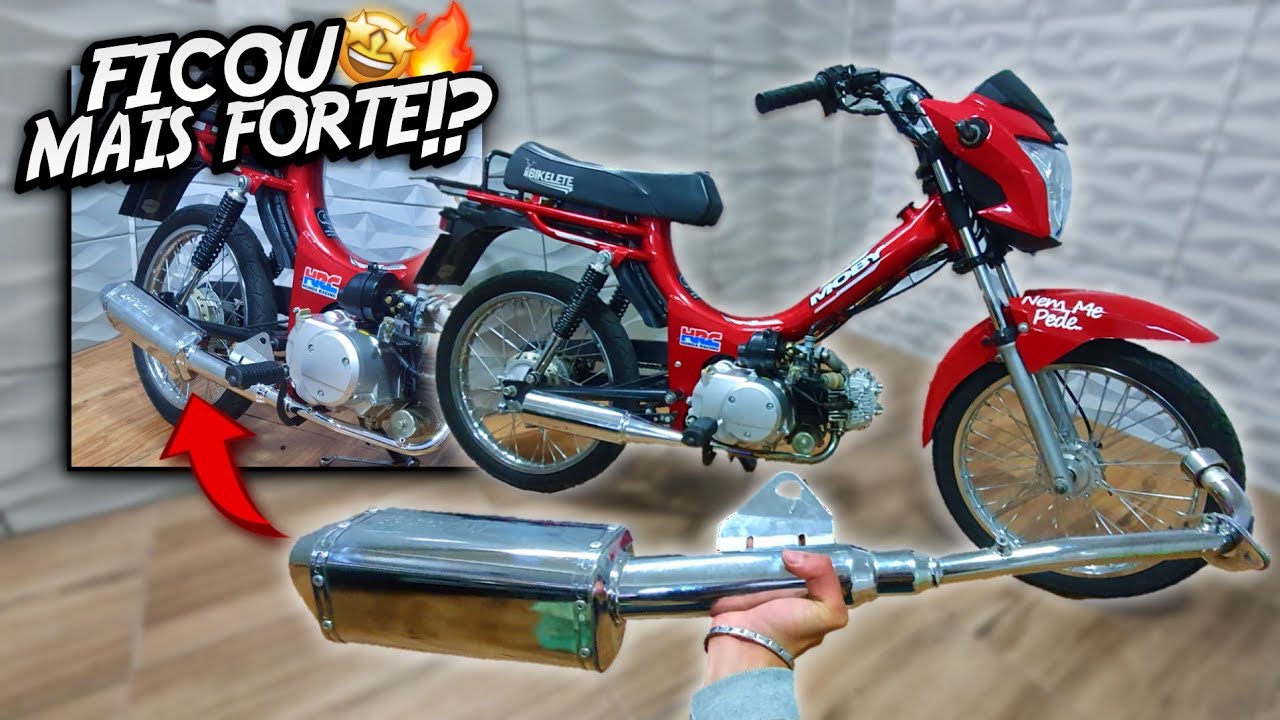 COLOQUEI UM ESCAPAMENTO FORTUNA NA MOBILETE 4 TEMPOS !?