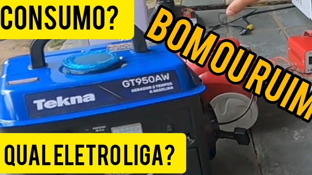 A verdade!! Consumo, gerador Tekna GT950aw! Testando os Eletros que levo para o camping!