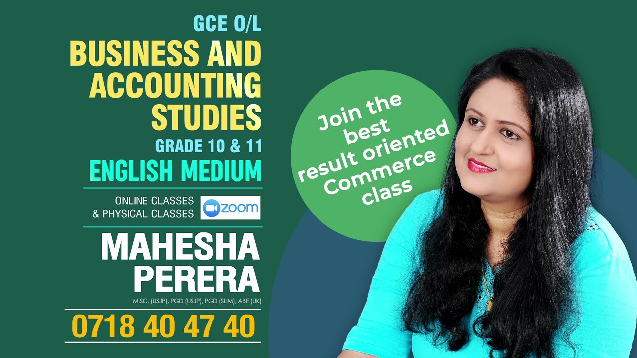 O/L Business and Accounting Studies | Grade 10 &11 English Medium Commerce Classes