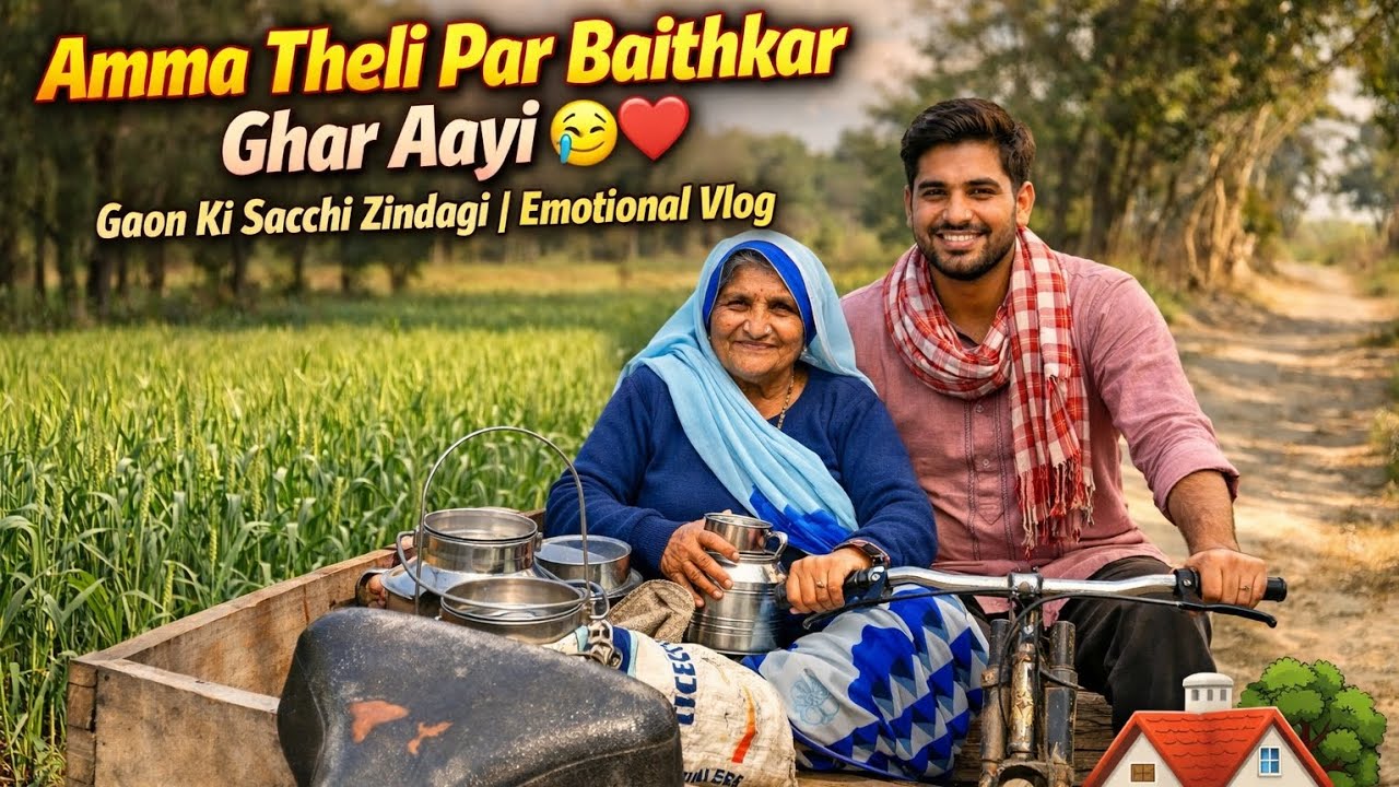 Thele Par Amma Ko Khet Se Ghar Le Aaya 😢❤️ | Dil Chhoo Lene Wala Gaon Ka Vlog