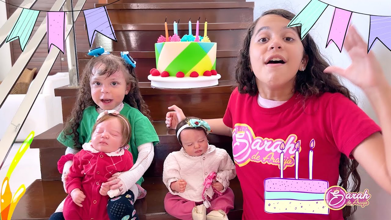 SARAH E ELOAH fazem uma FESTA SURPRESA para seus BEBÊS REBORNS histórias engraçada PARA CRIANÇAS