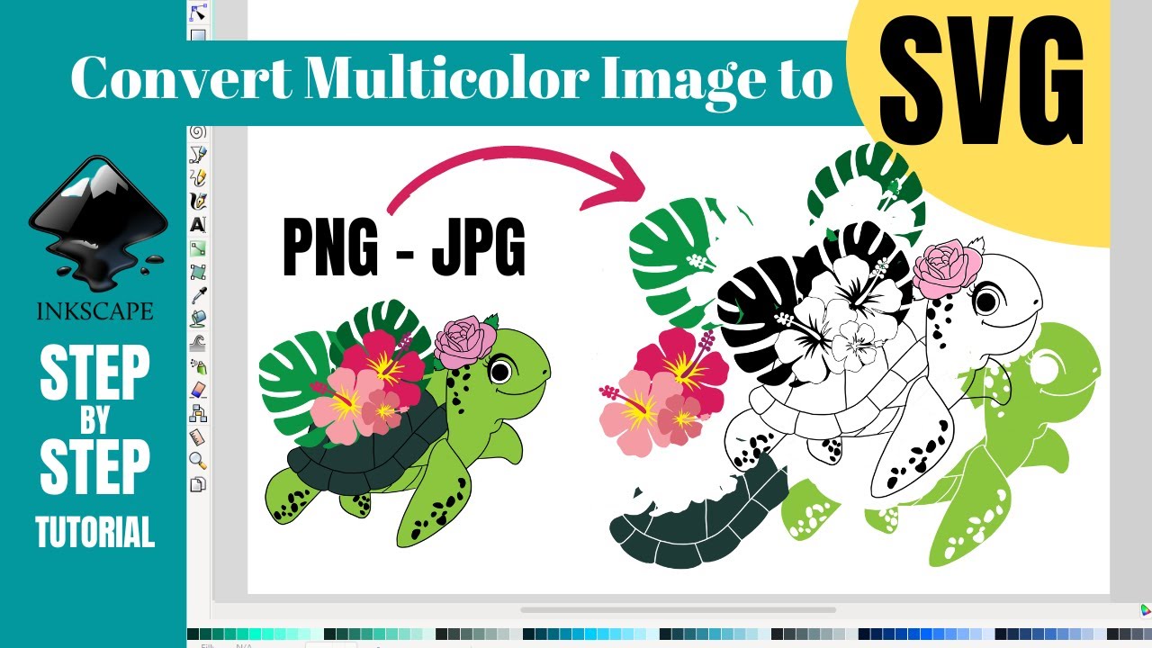 Как конвертировать цветные изображения в SVG в Inkscape | Конвертация JPG и PNG в SVG