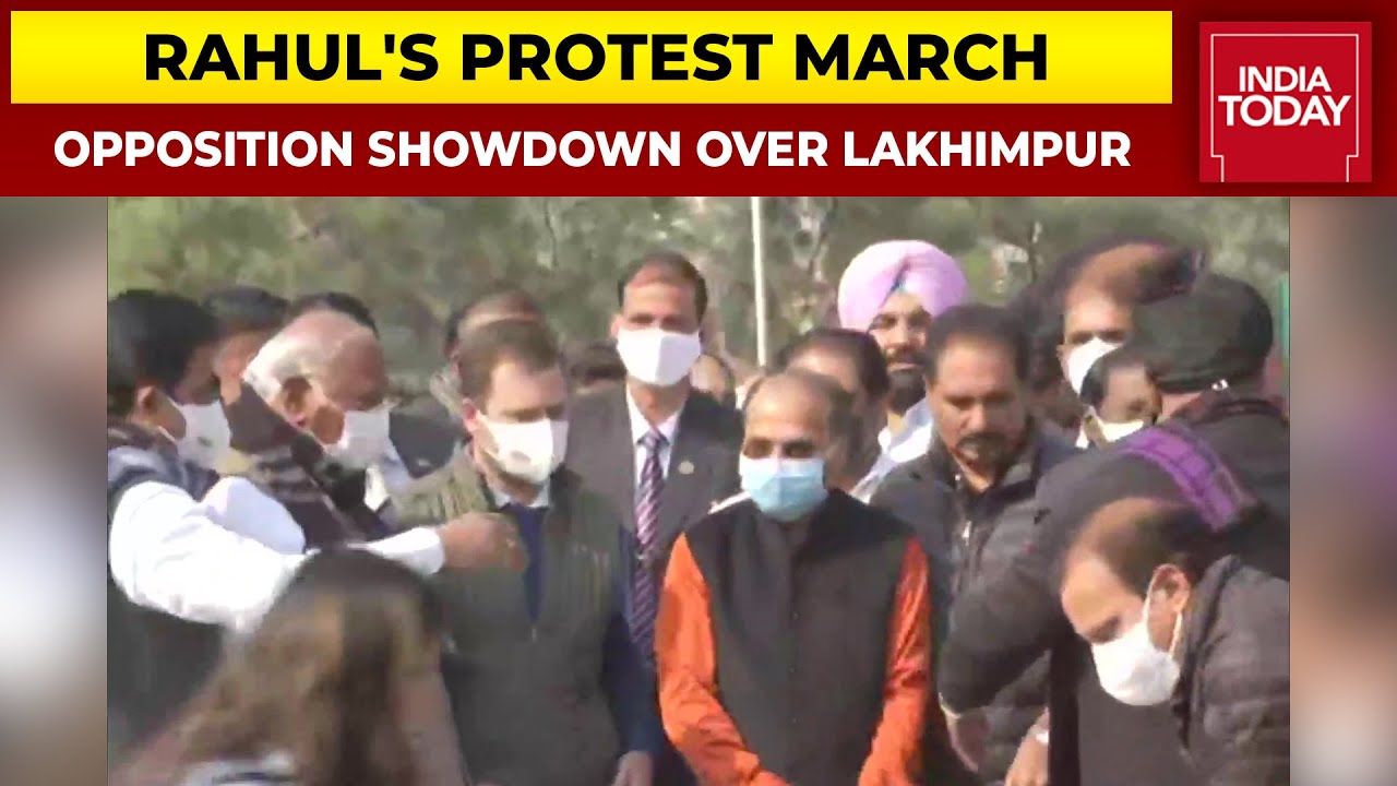 Rahul Gandhi-Led Opposition Hold Protest March Over Lakhimpur Violence, Demand Sacking Of MoS Teni