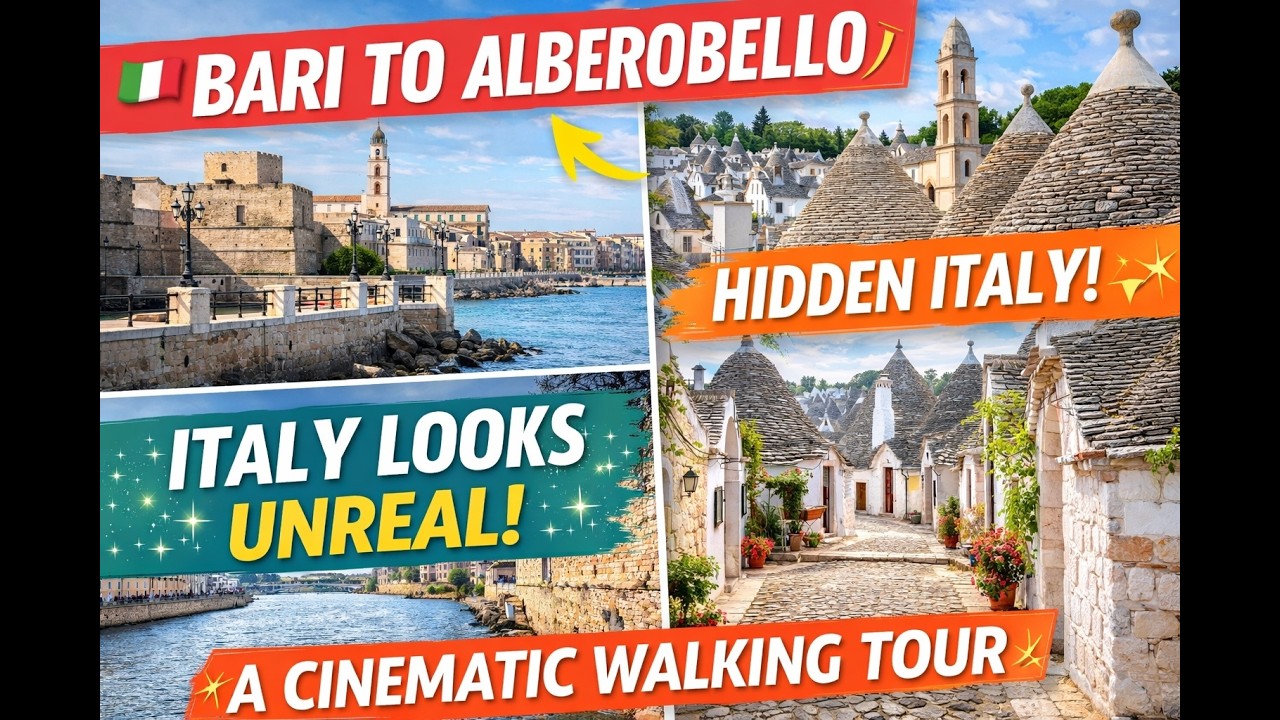 Bari to Alberobello walking tour in Puglia Italy 🇮🇹 in 4K #travel #travelshorts #bestofeurope