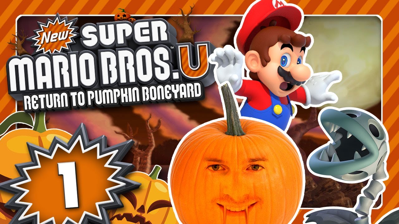 NEW SUPER MARIO BROS U RETURN TO PUMPKIN BONEYARD 🎃 #1: Pumpkin Boneyard in NSMBU