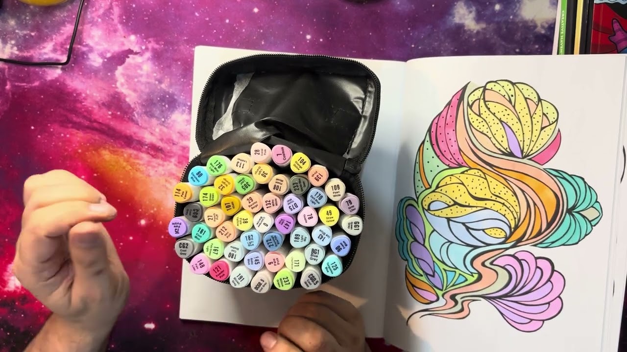 Completed pictures July - November 2024 Adult Colouring Books.