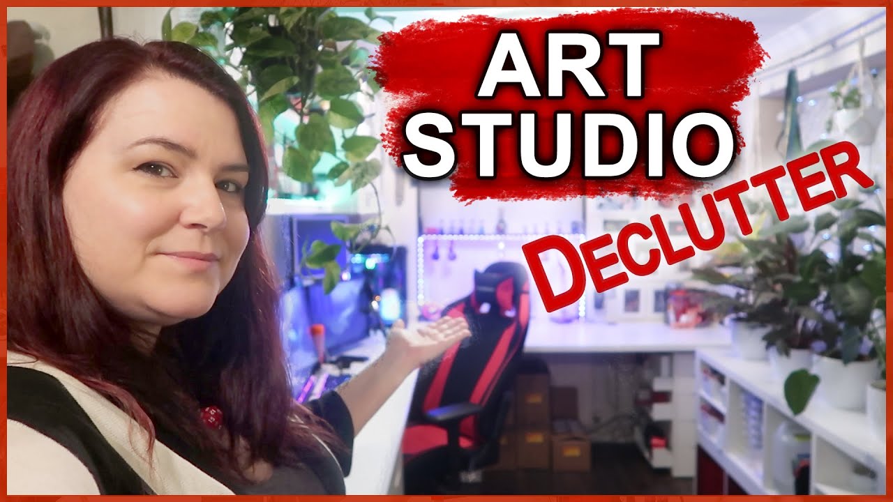 ART STUDIO TOUR and Makeover - tidy and declutter (easy DIY tips)