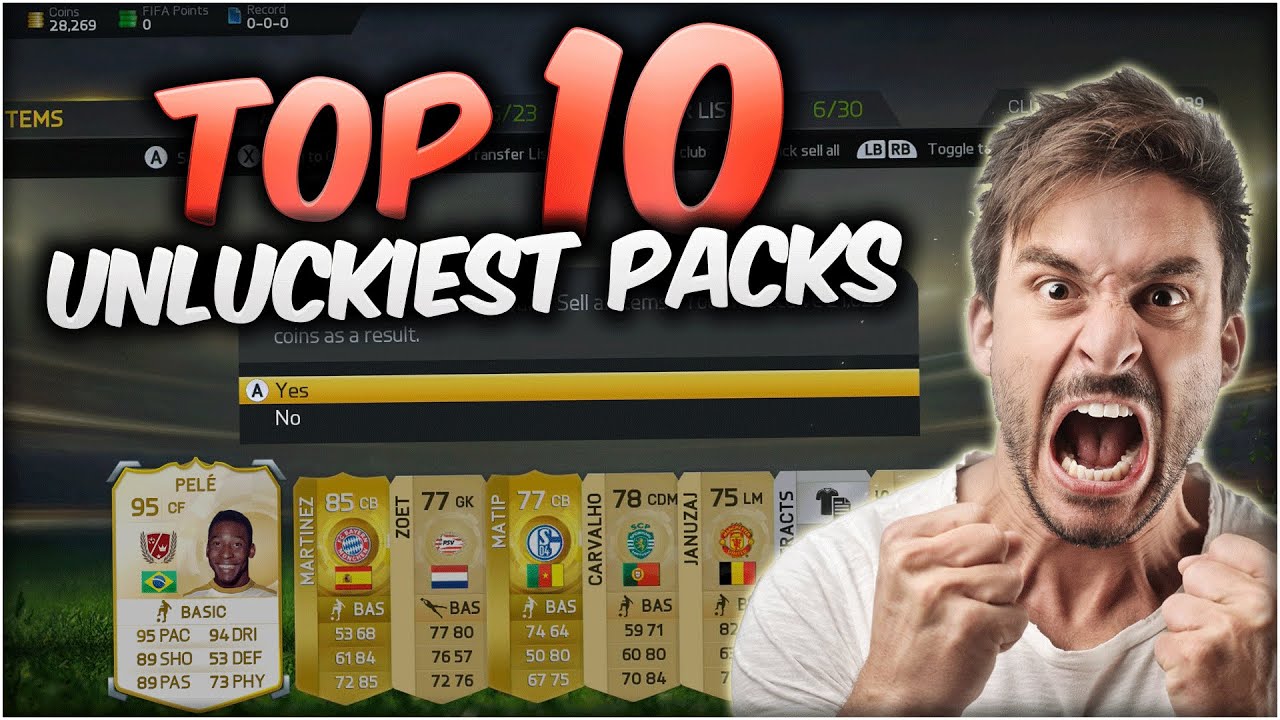 FIFA 15 - TOP 10 UNLUCKIEST PACKS w/ FUNNY LIVE REACTIONS!