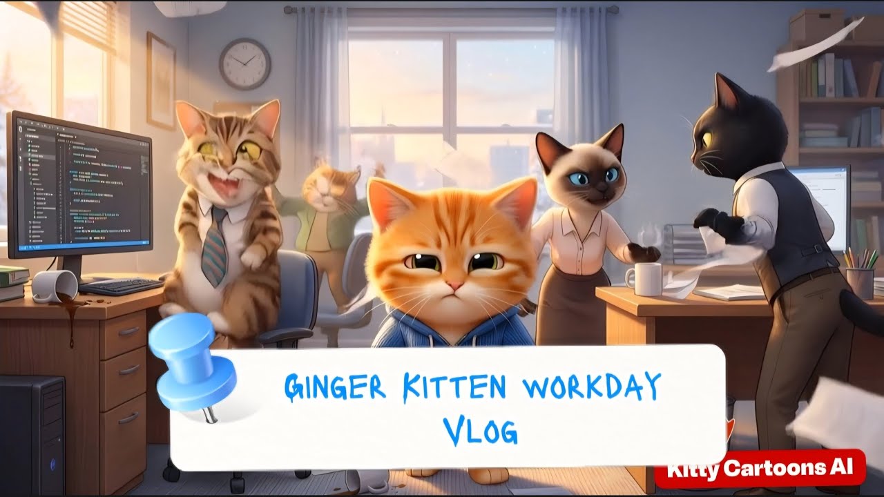 A Day in the Life of a Software Engineer Ginger Kitten 🐱💻 | Cute Cat Vlog
