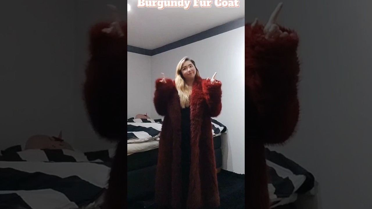 Burgundy Fur Coat #fauxfur #burgundy #furcoat #missguided #coloroftheseason #burgundy