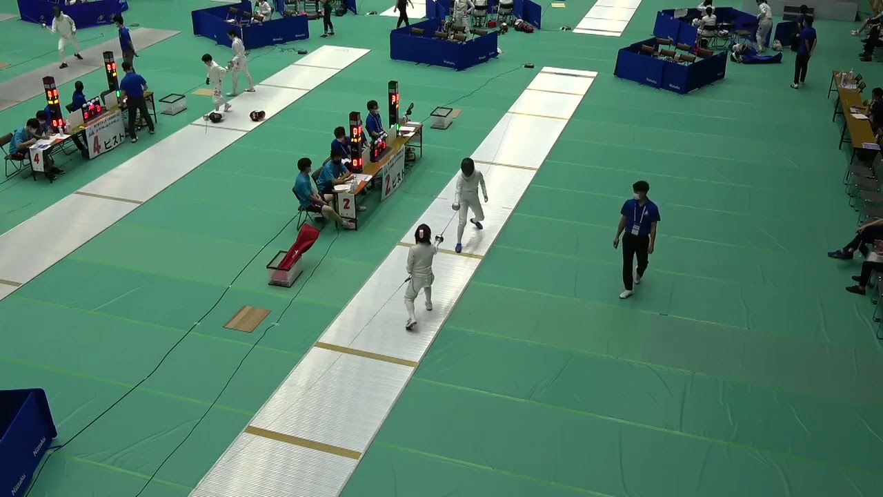 2021年IH フェンシング 女子 エペ 予選2プール 鎌倉里帆 伊那北(長野) vs 中村真琴 東学大国際中教校(東京)