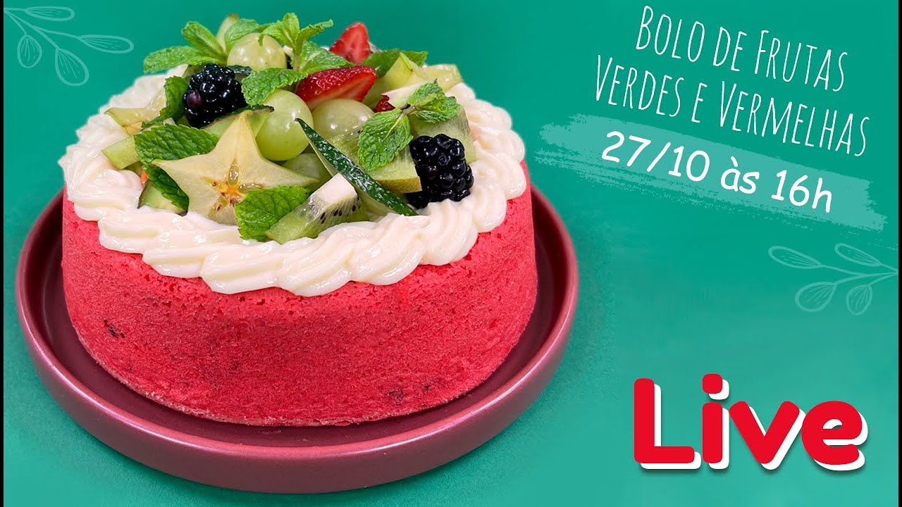 🔴 LIVE - BOLO DE FRUTAS VERDES E VERMELHAS - CHEF SILVIA NICOLAU