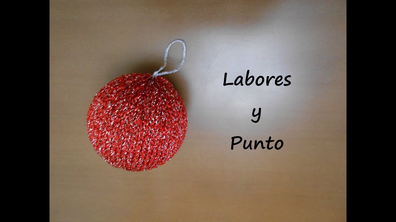 Como tejer una bola de Navidad en dos agujas