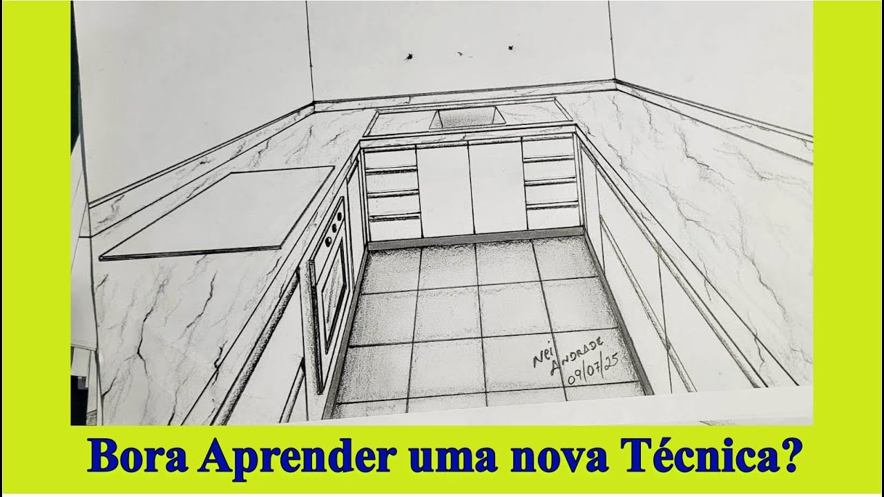 Aprenda a Desenhar Cozinha Planejada. Nova Técnica. #moveisplanejados