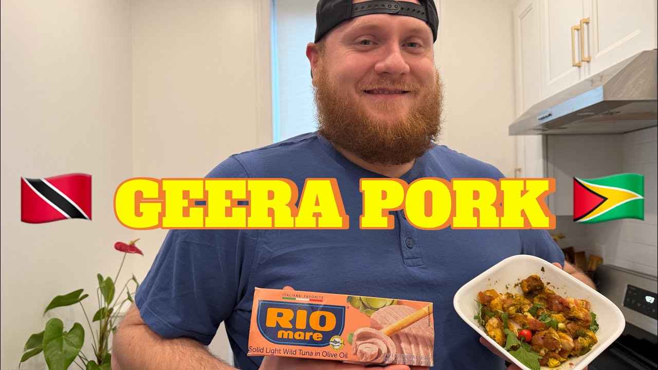 First time making geera pork-trini style | Guyanese style tuna and roti