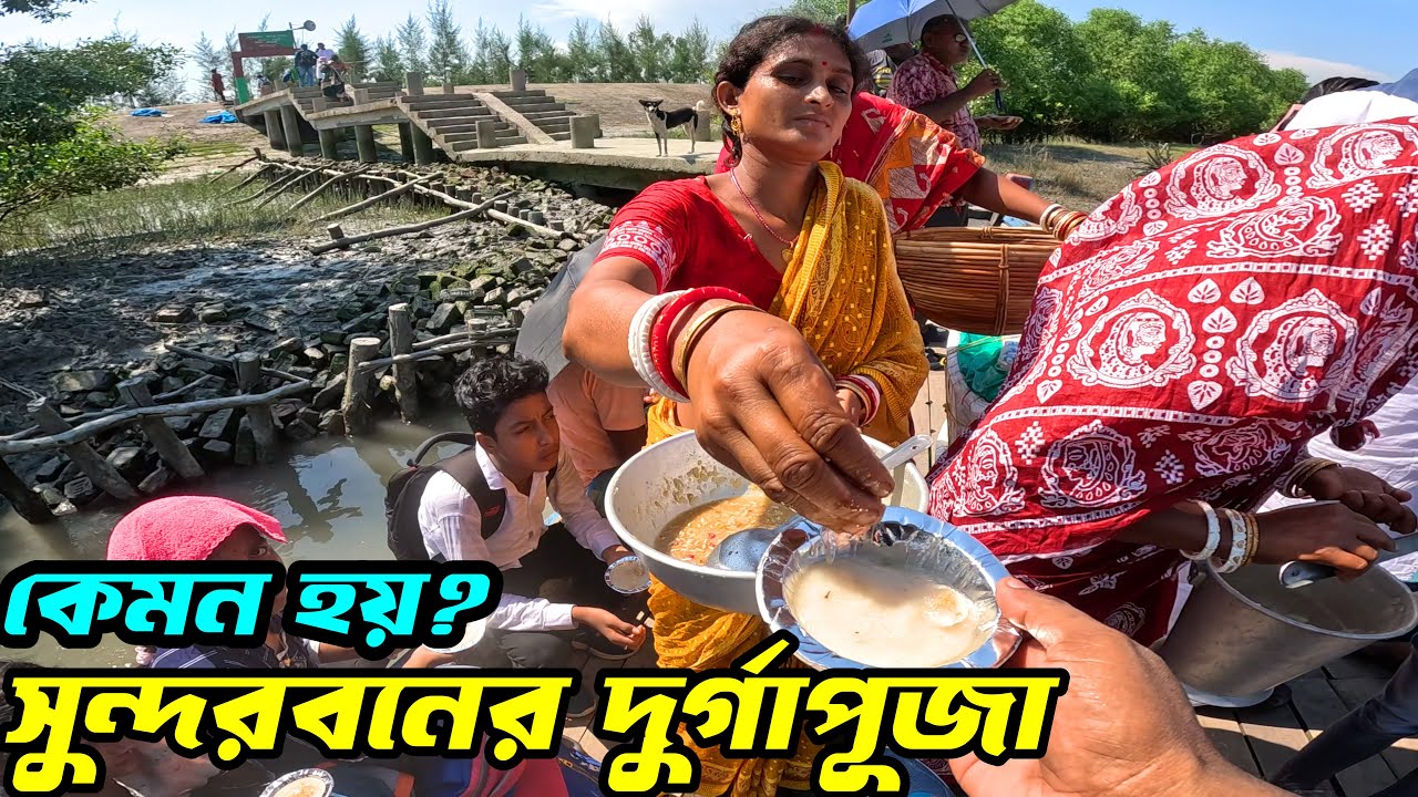 মাংস টা কড়াই তুলে সবে ঘাঁটতে যাব - এমন সময় সামনে বাঘ। ভয়ের দুর্গাপূজা কুমিরমারিতে। Sundarban tour