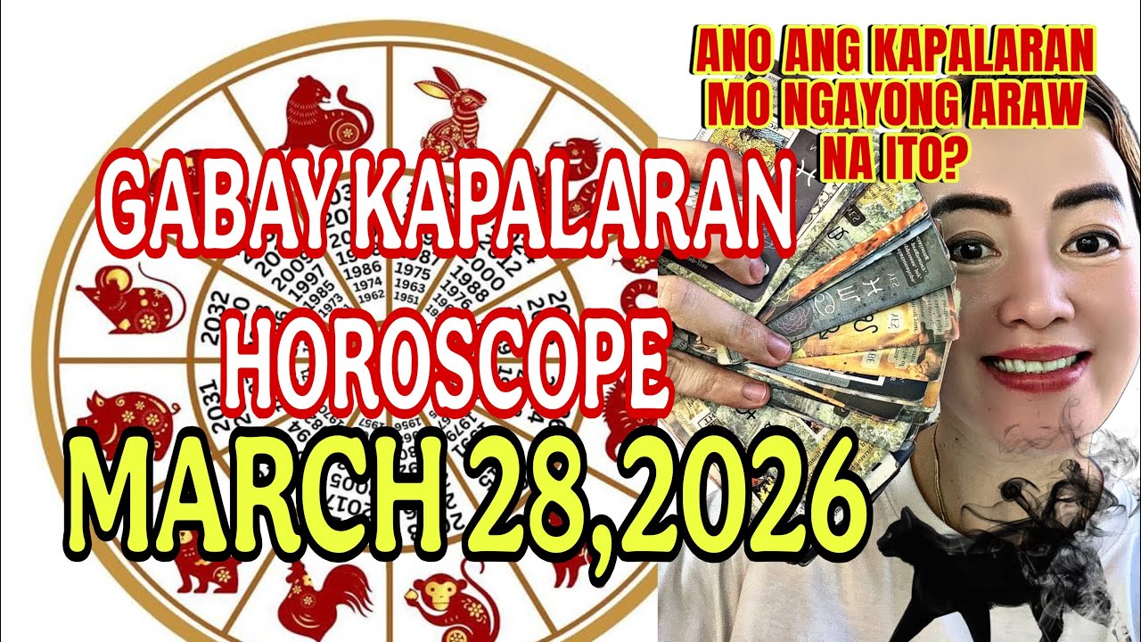 GABAY KAPALARAN HOROSCOPE MARCH 28,2026 KALUSUGAN,PAG-IBIG, DATUNG, LUCKY COLORS AT LUCKY NUMBERS 