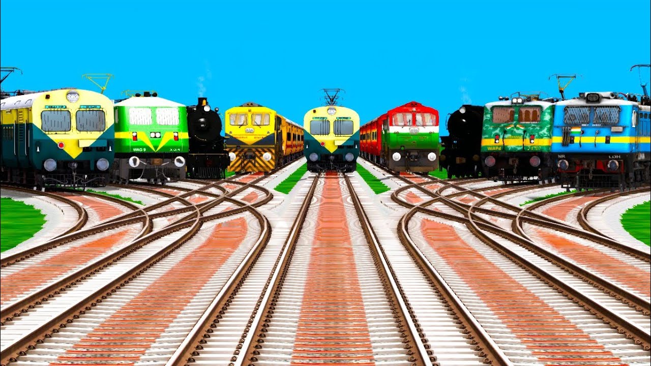 NINE INDIAN TRAINS CROSSING ON CURVED DIDMOND RAILROAD RISKY TRACKS ll train Simulator Gameplay 2021
