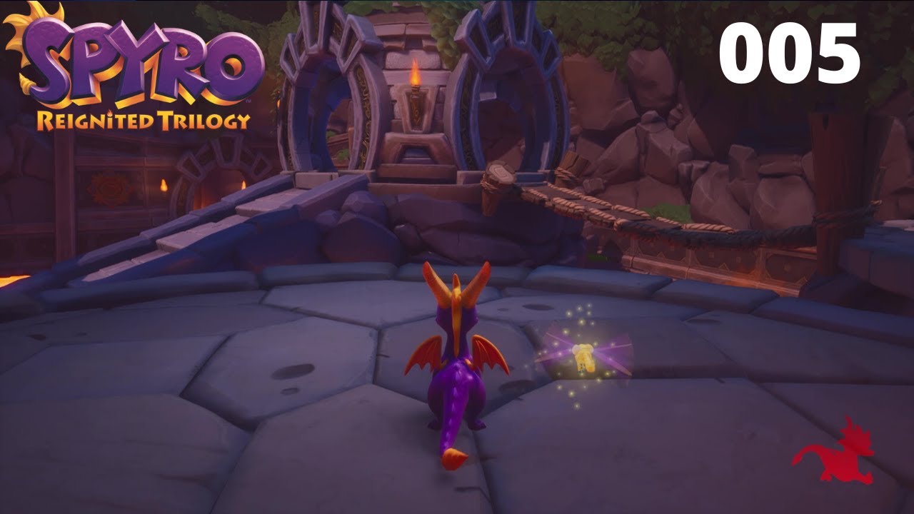 Spyro Year of the Dragon Walkthrough Deutsch Part #5, Schmelzkrater 1/2 mit Trophäe/Fähigkeitspunkt