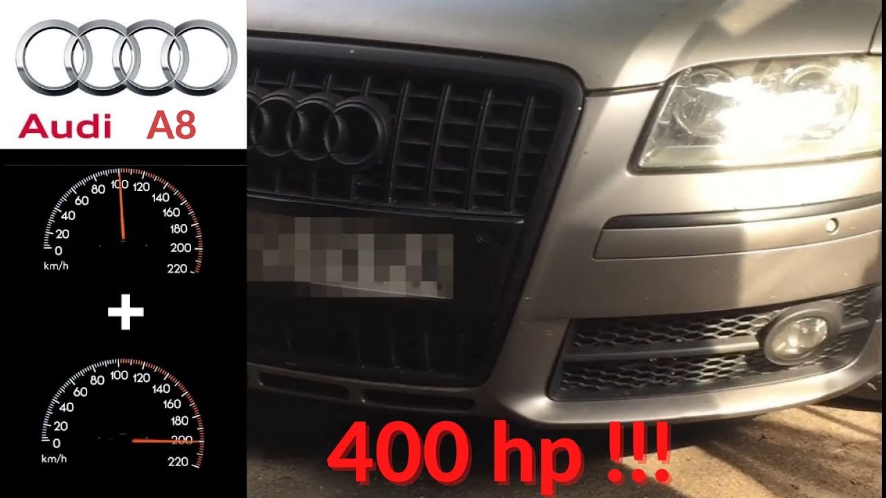 Audi A8 D3 4.0 TDI V8-2008 Quattro chip 400hp Разгон 0-100 км / ч и 0-200 км / ч