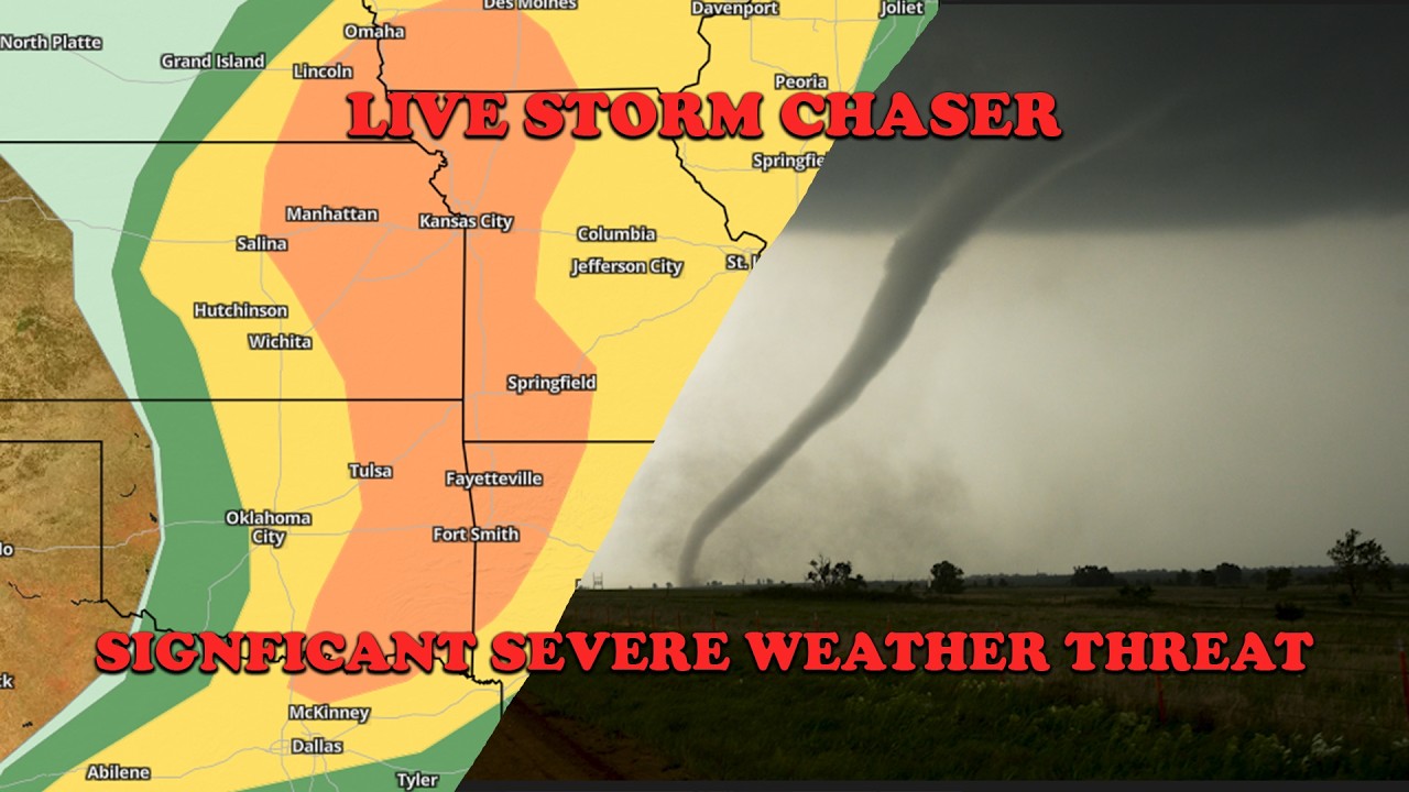 LIVE - Significant Tornado Threat in Oklahoma and Kansas - LIVE STORM CHASER