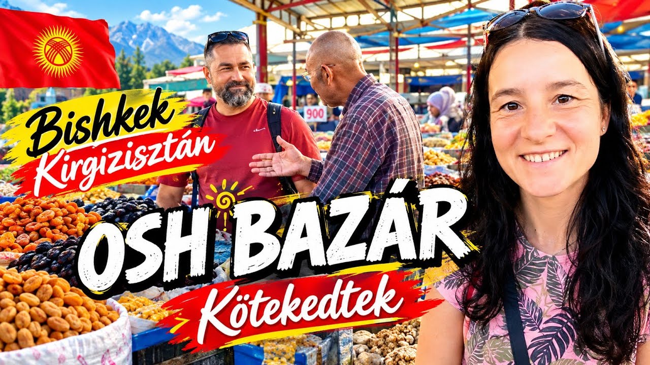 A nap, amikor MINDENKI KÖTEKEDIK velünk | Osh bazár, Bishkek -Kirgizisztán | AJÁNDÉK SORSOLÁS | TÚRA