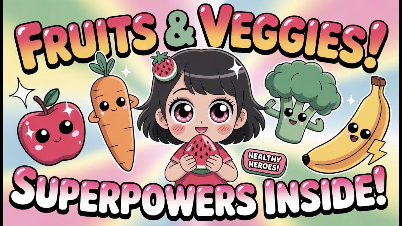Fruits & Vegetables for Kids | Colors & Superpowers | Healthy Food Learning Compilation for Toddlers