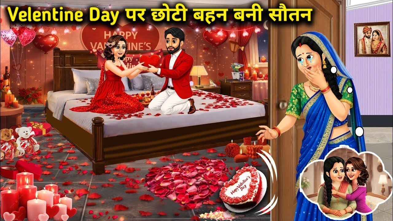 Valentine Day पर छोटी बहन बनी सौतन।। Valentine Day par choti bahen bani sautan Moral Stories