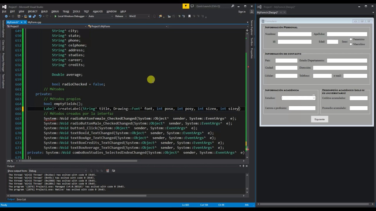 Tutorial Interfaz gráfica Visual Studio 2013 y C++ - Parte IV