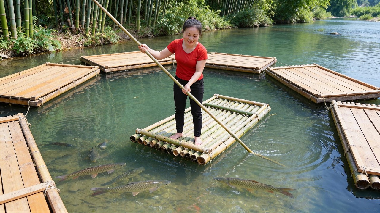 Timelapse - Building a Wild Fish Pond and Releasing Fish | Living With Nature