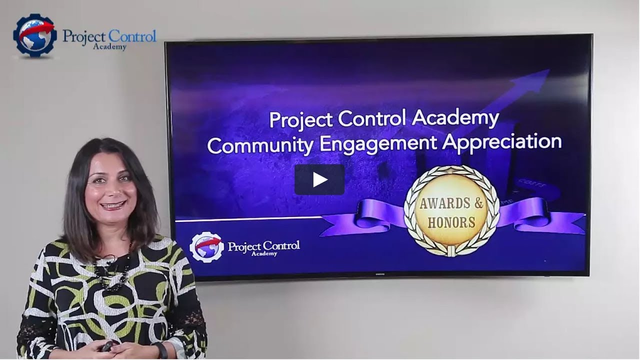 Project Control Academy Community Engagement Appreciation- Q2 2017