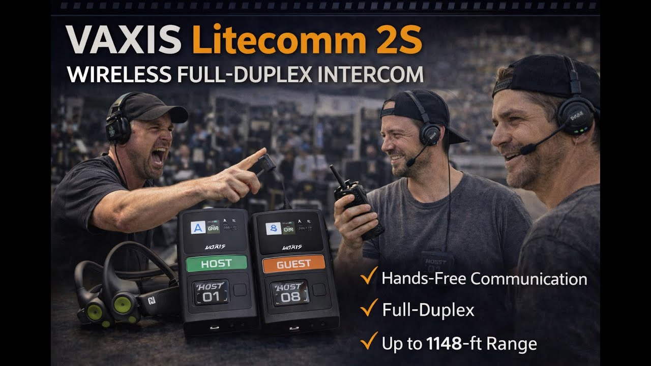 VAXIS Litecomm 2S | Беспроводная полнодуплексная система внутренней связи для динамичных съемок