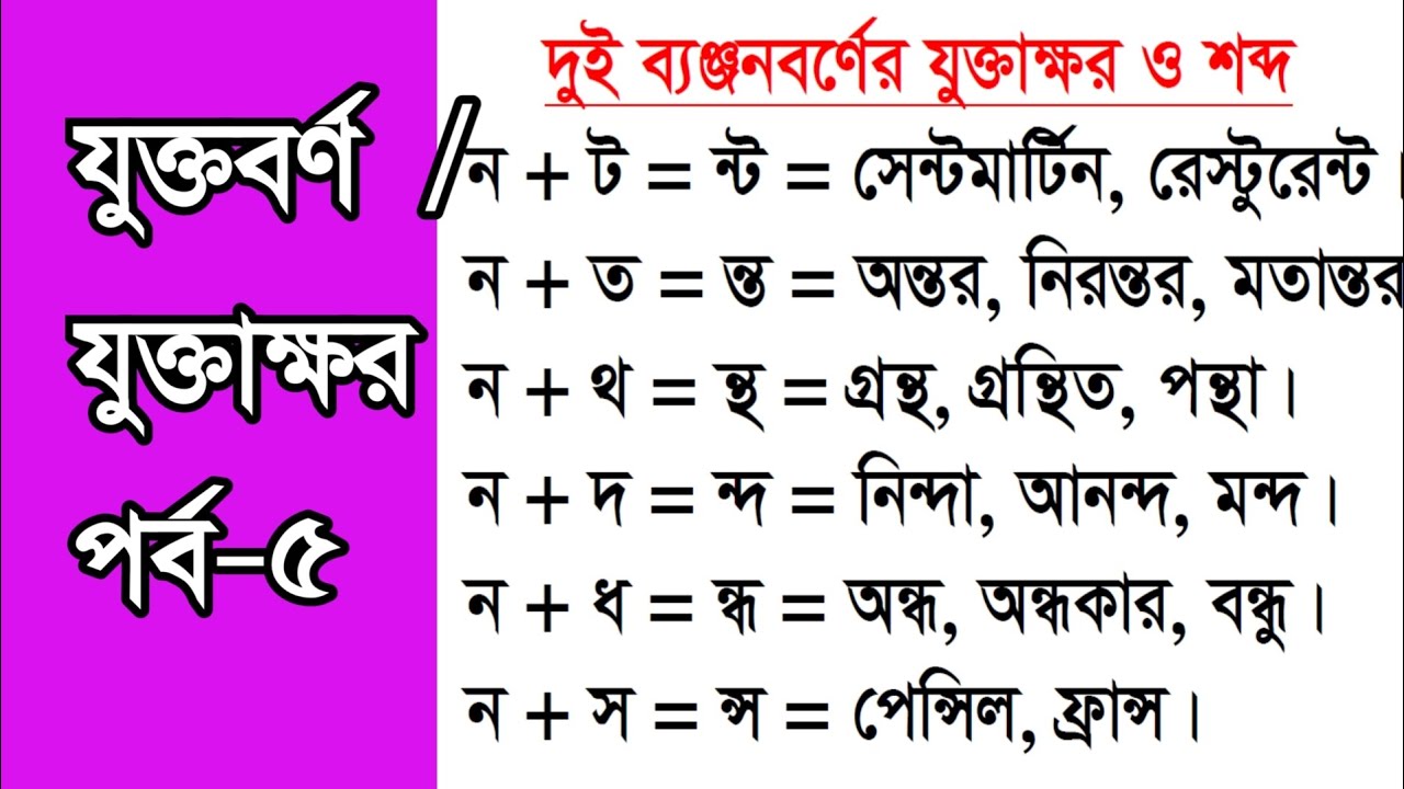 যুক্তবর্ণ || যুক্তাক্ষর || পর্ব-৫ || যুক্তাক্ষর পড়ার নিয়ম ||  Juktoborno || আমার বাংলা বই