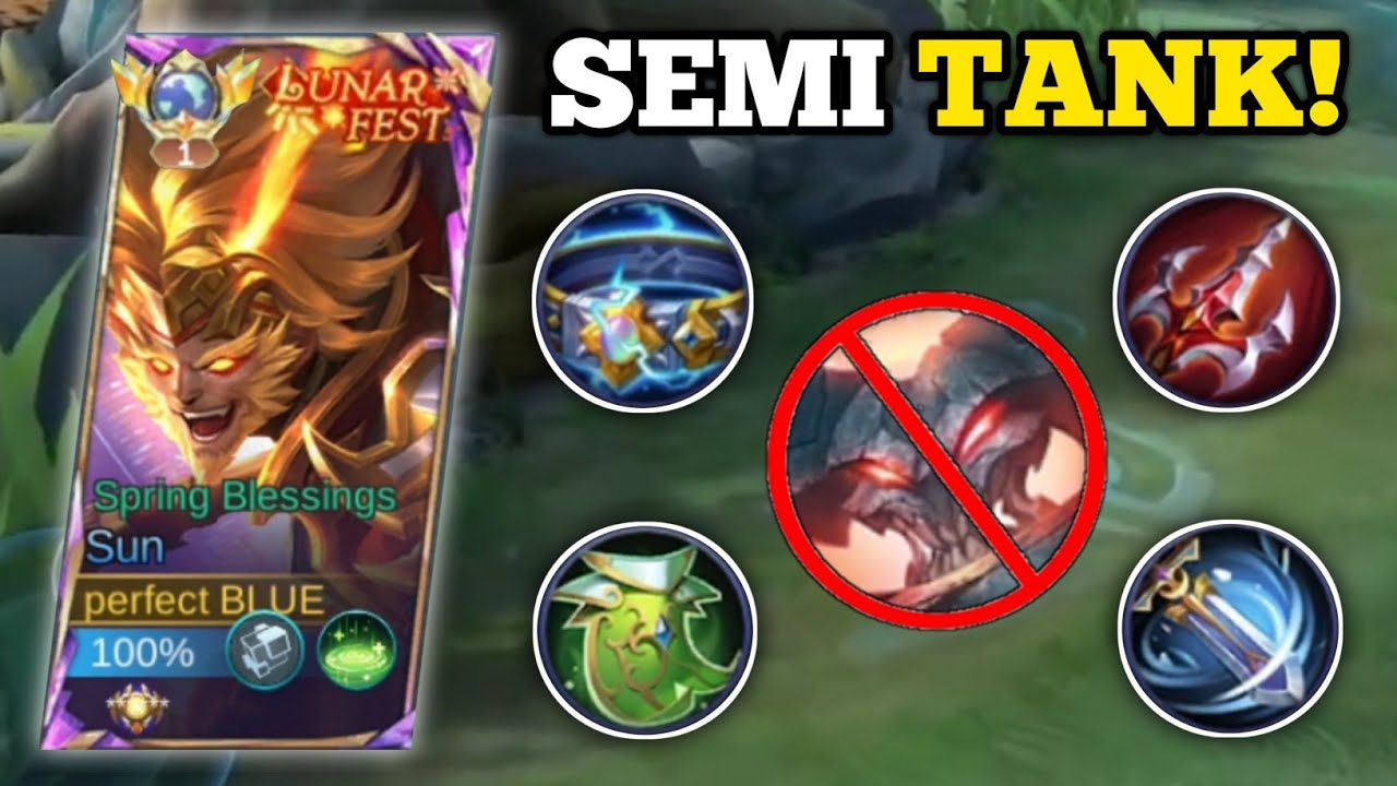 SEMI TANK SUN VS. THAMUZ! (no cooldown!🙉) SUN BEST BUILD 2025 -MLBB