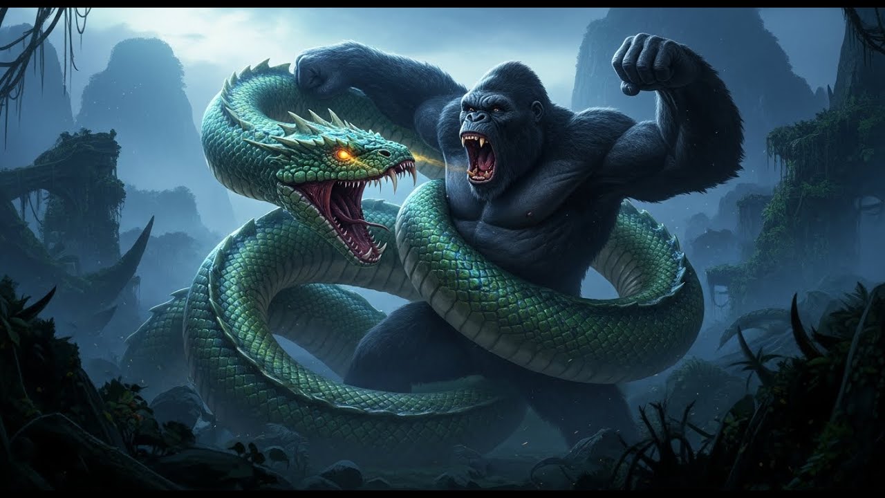 King Kong: The Primitive Island The Great Battle Between Kong and the Giant Serpent | Part 77