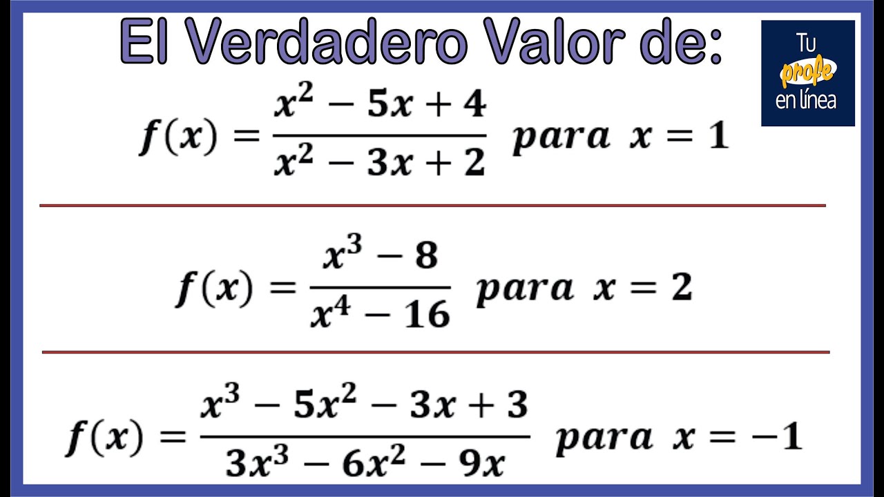 Hallar el VERDADERO VALOR por FACTORIZACIÓN