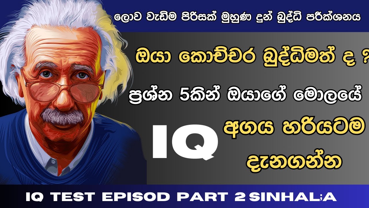 ඔබ කොච්චර බුද්ධිමත් ද? විනාඩි 5න් ඔබේ බුද්ධි මට්ටම බලාගමු | Brain test sinhala | IQ test | Episode_2